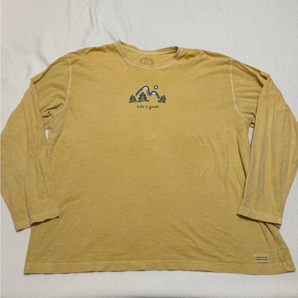 Life Is Good Men's Mustard Long Sleeve Tee